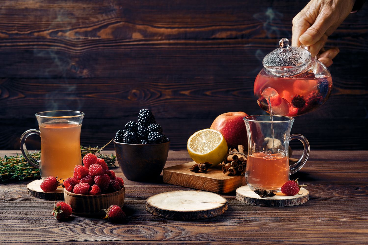 assortment of fruit tea